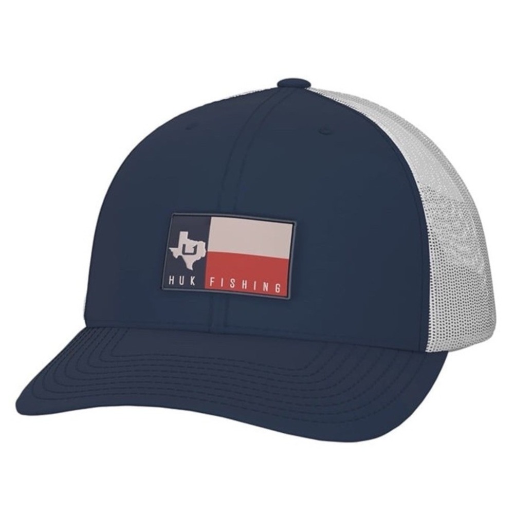 Huk Up Low Pro Trucker Refraction Hat - Anti-Glare Fishing Snapback - Blue - NWT